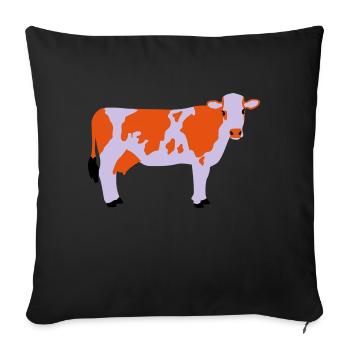 Cow 3 - Sofa pillowcase 17,3'' x 17,3'' (45 x 45 cm) - black - Front