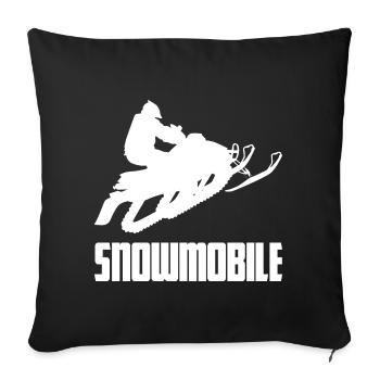 Snowmobile snowmobile snowmobile - Sofa pillowcase 17,3'' x 17,3'' (45 x 45 cm) - black - Front