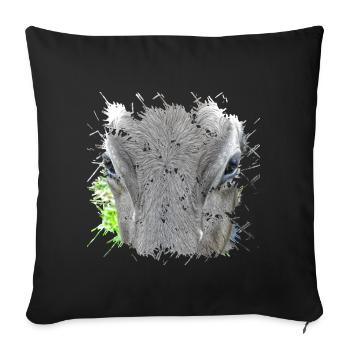 Animal gris avec 4 lettres - Housse de coussin décorative 45 x 45 cm - noir - Devant