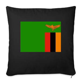 Flag of Zambia (zm) - Sofa pillowcase 17,3'' x 17,3'' (45 x 45 cm) - black - Front
