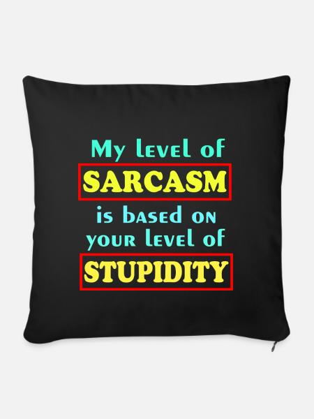 Lustiger Spruch Shirt - Sofakissenbezug 45 x 45 cm - Schwarz