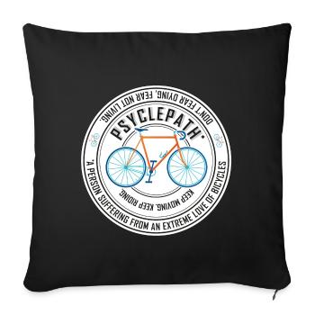 Psyclepath Vintage Bike, vélo et vélo - Housse de coussin décorative 45 x 45 cm - noir - Devant