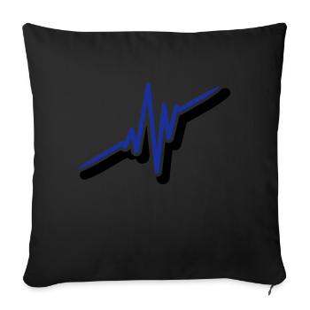 beat__f2 - Sofa pillowcase 17,3'' x 17,3'' (45 x 45 cm) - black - Front