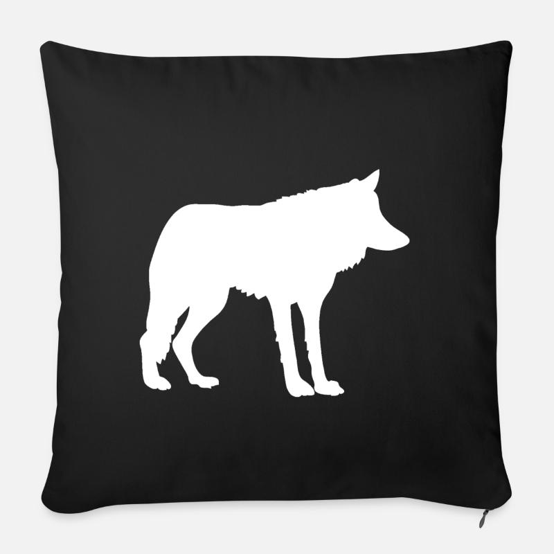 wolf Wolf Rudel Wolfsrudel - Sofakissenbezug 45 x 45 cm - Schwarz