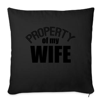logo design timbre signe avertissement attention note - Housse de coussin décorative 45 x 45 cm - noir - Devant