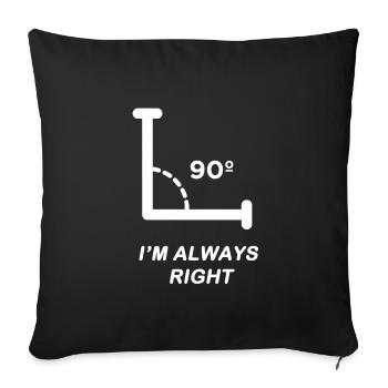Drôle de maths Angle droit Angle - Housse de coussin décorative 45 x 45 cm - noir - Devant