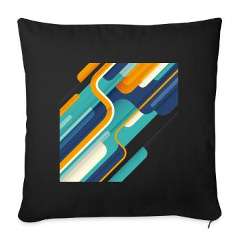 Abstract 01.001 - Sofa pillowcase 17,3'' x 17,3'' (45 x 45 cm) - black - Front