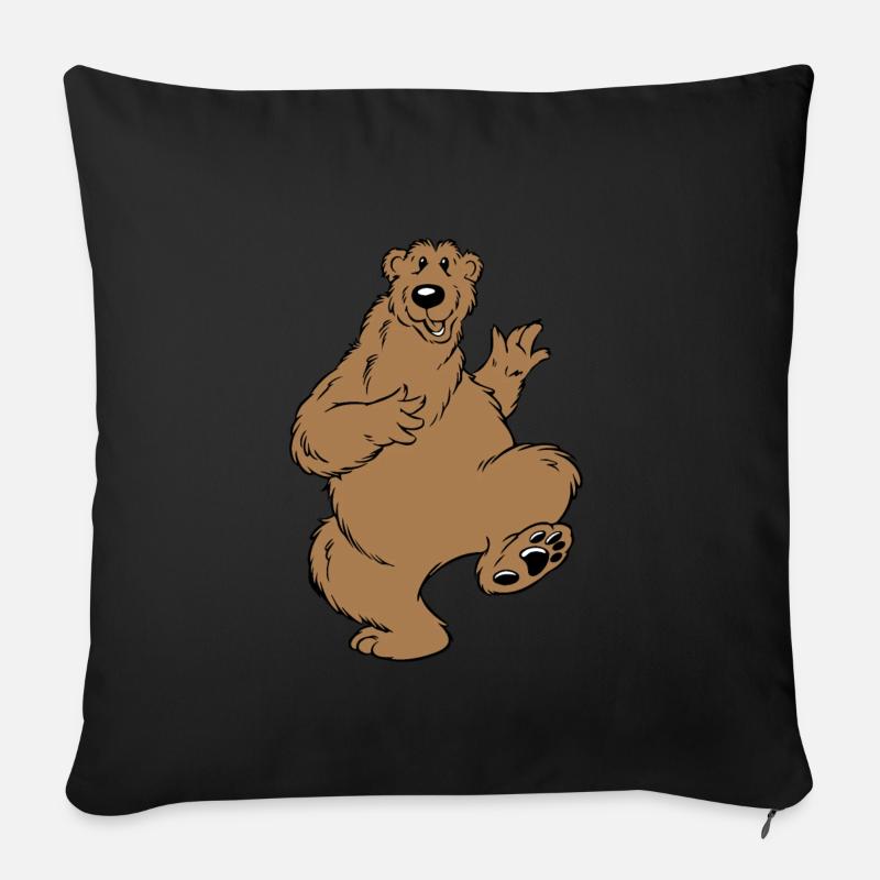 Tanzender Bär - Sofakissenbezug 45 x 45 cm - Schwarz