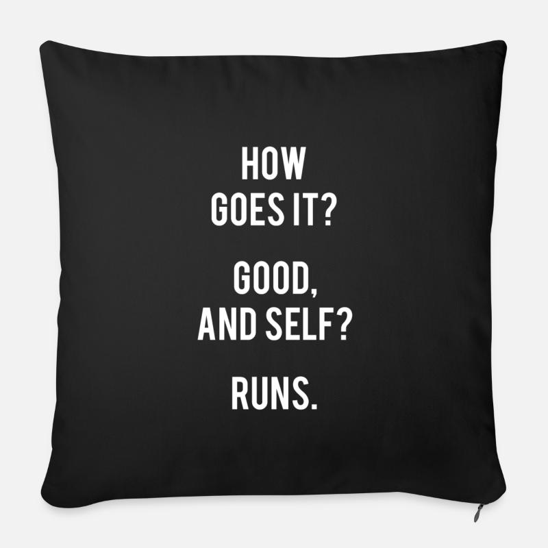 How goes it runs englisch denglisch - Sofakissenbezug 45 x 45 cm - Schwarz