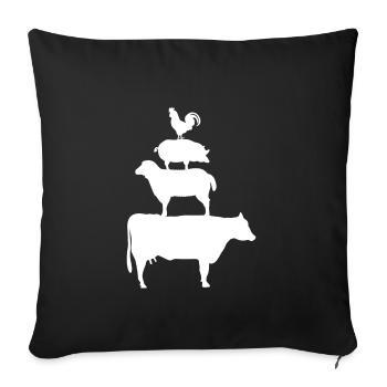 Cadeau de musiciens de la ville de Brême - Housse de coussin décorative 45 x 45 cm - noir - Devant
