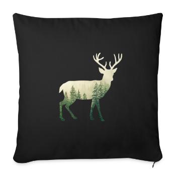 Forest Deer - Sofa pillowcase 17,3'' x 17,3'' (45 x 45 cm) - black - Front