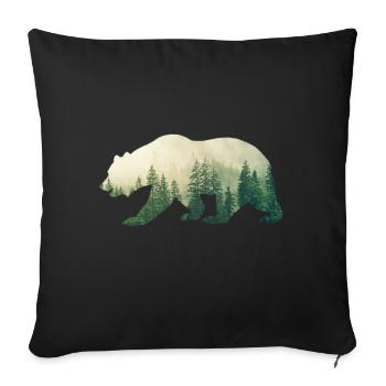 Ours Grizzly - Housse de coussin décorative 45 x 45 cm - noir - Devant