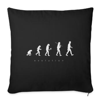 Human evolution - Sofa pillowcase 17,3'' x 17,3'' (45 x 45 cm) - black - Front