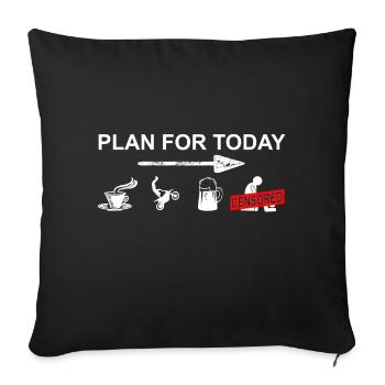 Motocross is the plan for today Dirtbike, motorcycle - Sofa pillowcase 17,3'' x 17,3'' (45 x 45 cm) - black - Front