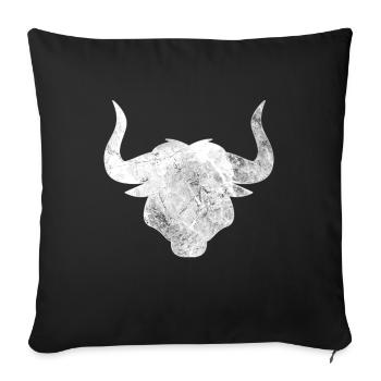 Stier - Sofakissenbezug 45 x 45 cm - Schwarz - Vorne