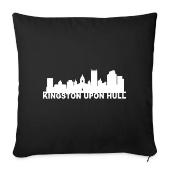 Kingston Upon Hull Skyline Idée Cadeau France - Housse de coussin décorative 45 x 45 cm - noir - Devant