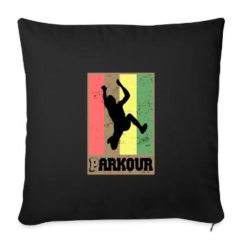 Parkour freerunning course - Sofa pillowcase 17,3'' x 17,3'' (45 x 45 cm) - black - Front