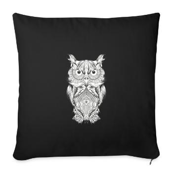 Owl stylish - Sofa pillowcase 17,3'' x 17,3'' (45 x 45 cm) - black - Front