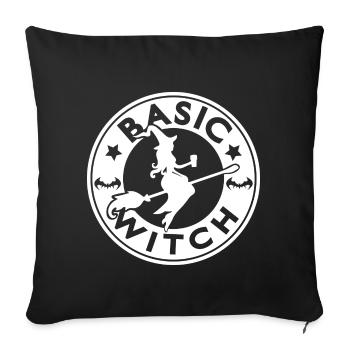 Coffee witch - Sofa pillowcase 17,3'' x 17,3'' (45 x 45 cm) - black - Front
