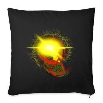 Flash de lumière néon balle flash art abstrait - Housse de coussin décorative 45 x 45 cm - noir - Devant