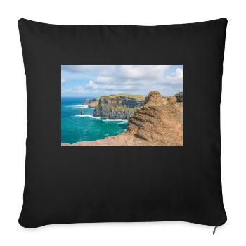Clare Cliffs of Moher Ireland Poster - Sofa pillowcase 17,3'' x 17,3'' (45 x 45 cm) - black - Front