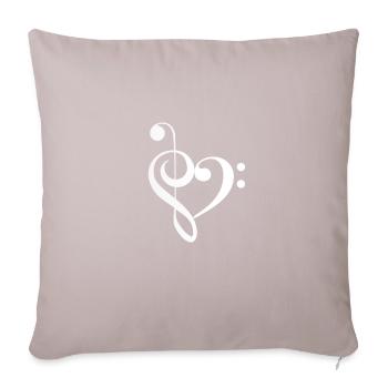 Heart Music Clef Basse Clef - Housse de coussin décorative 45 x 45 cm - taupe clair - Devant