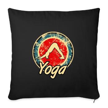 yoga - Sofakissenbezug 45 x 45 cm - Schwarz - Vorne