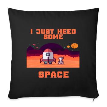 Astronaute espace vol spatial espace fusée cadeau - Housse de coussin décorative 45 x 45 cm - noir - Devant
