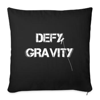 défier la gravité / escalade / randonnée - Housse de coussin décorative 45 x 45 cm - noir - Devant