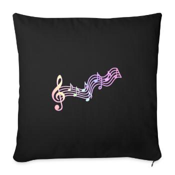 Musique | Notes musicales Clé de partition Idée de cadeau - Housse de coussin décorative 45 x 45 cm - noir - Devant