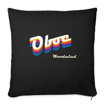 oboe - Sofa pillowcase 17,3'' x 17,3'' (45 x 45 cm) - black - Front