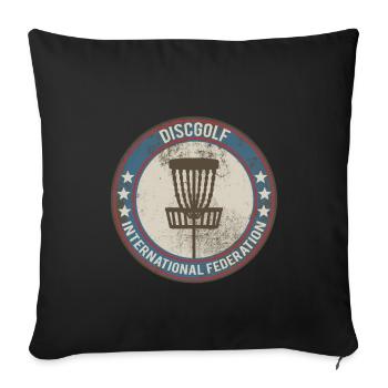 disc golf sport - Sofa pillowcase 17,3'' x 17,3'' (45 x 45 cm) - black - Front