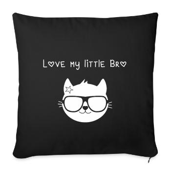 Petit frère love my little Brother -frères - Housse de coussin décorative 45 x 45 cm - noir - Devant