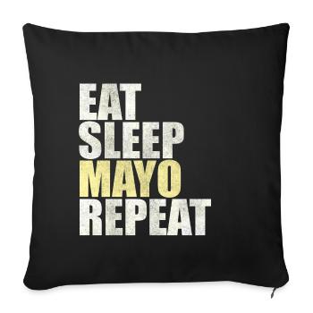 Eat Sleep Mayo Repeat Mayonnaise French Fries Gift - Sofa pillowcase 17,3'' x 17,3'' (45 x 45 cm) - black - Front