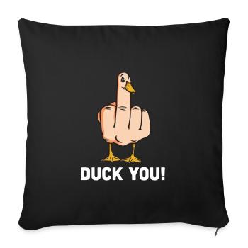 Funny Duck Duck You Saying Middle Finger Gift - Sofa pillowcase 17,3'' x 17,3'' (45 x 45 cm) - black - Front