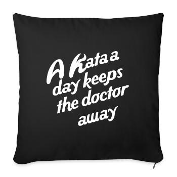 Kata Dojo Shotokan Karaté - Housse de coussin décorative 45 x 45 cm - noir - Devant