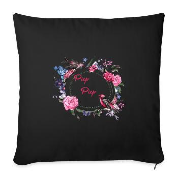 Poussins oiseaux bip bip idée cadeau - Housse de coussin décorative 45 x 45 cm - noir - Devant