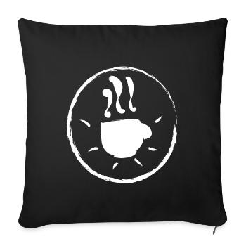 Coffee Coffee Love Coffee Cup Ventilateur à café - Housse de coussin décorative 45 x 45 cm - noir - Devant