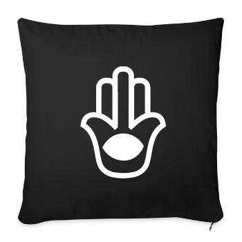 Hand of Fatima against evil eye - Sofa pillowcase 17,3'' x 17,3'' (45 x 45 cm) - black - Front