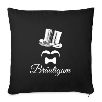 Mariage marié épouser célibataire - Housse de coussin décorative 45 x 45 cm - noir - Devant