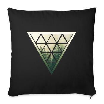 Triangle forest - Sofa pillowcase 17,3'' x 17,3'' (45 x 45 cm) - black - Front
