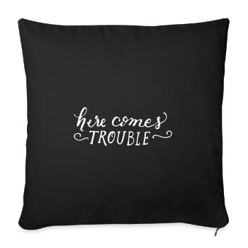 Fils garçon petit bébé naissance cadeau naissance - Housse de coussin décorative 45 x 45 cm - noir - Devant
