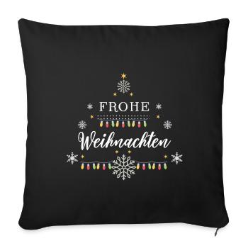 Frohe Weihnachten - Sofakissenbezug 45 x 45 cm - Schwarz - Vorne