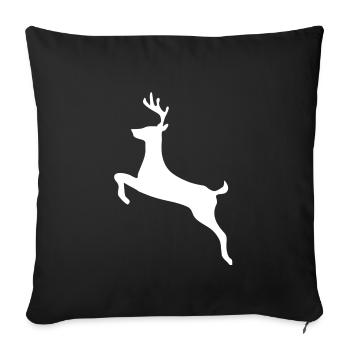 Deer Winter Motif Christmas Gift TShirt - Sofa pillowcase 17,3'' x 17,3'' (45 x 45 cm) - black - Front