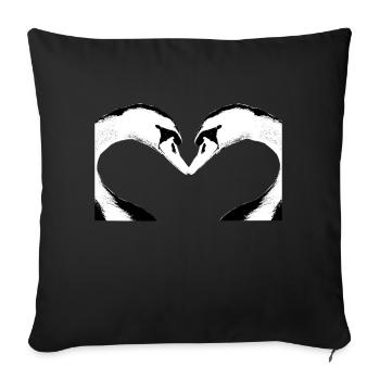 swan - Sofa pillowcase 17,3'' x 17,3'' (45 x 45 cm) - black - Front
