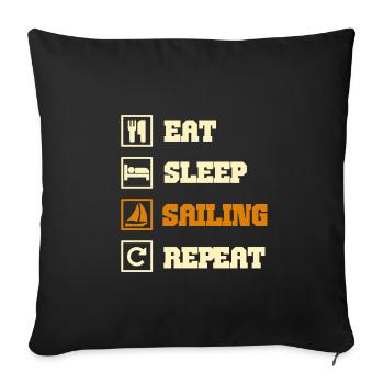 voile voile voilier - Housse de coussin décorative 45 x 45 cm - noir - Devant
