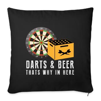 Darts Evolution Dart Sport Bullseye fun geschenk - Sofakissenbezug 45 x 45 cm - Schwarz - Vorne