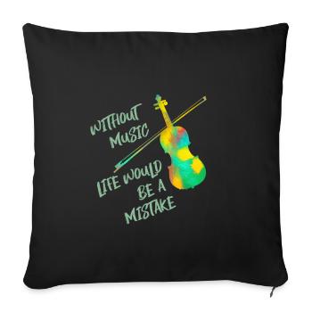 Violon alto instrument à cordes violinte - Housse de coussin décorative 45 x 45 cm - noir - Devant
