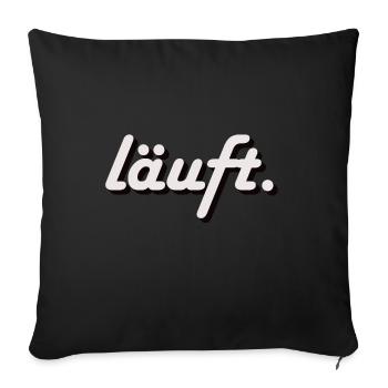 Männer Premium T-Shirt Läuft! - Sofakissenbezug 45 x 45 cm - Schwarz - Vorne
