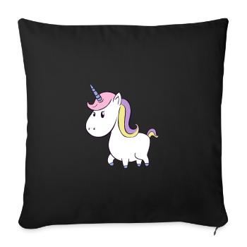 Licorne, Licorne, Amour, Noël, Vie, Monde, - Housse de coussin décorative 45 x 45 cm - noir - Devant